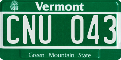 VT license plate CNU043