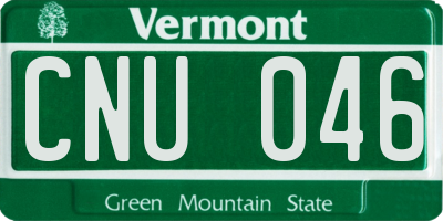 VT license plate CNU046