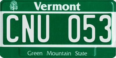 VT license plate CNU053