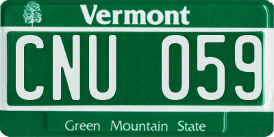 VT license plate CNU059