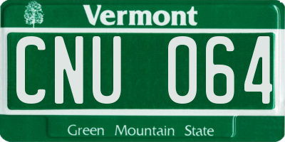 VT license plate CNU064