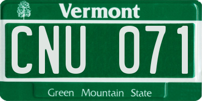 VT license plate CNU071