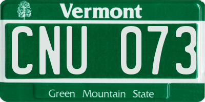 VT license plate CNU073