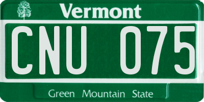 VT license plate CNU075