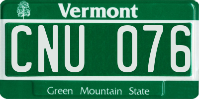 VT license plate CNU076