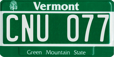 VT license plate CNU077
