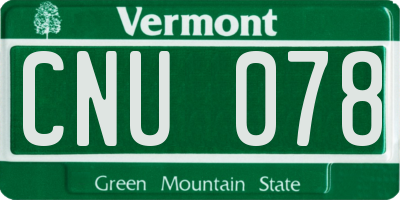 VT license plate CNU078