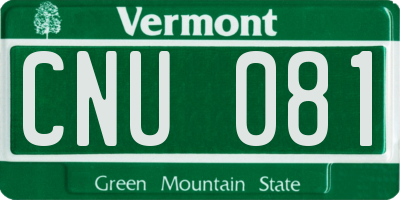 VT license plate CNU081