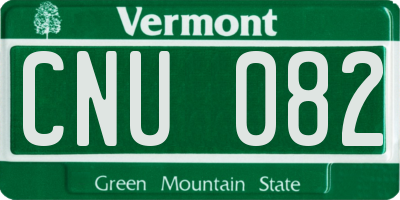 VT license plate CNU082