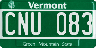 VT license plate CNU083