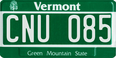 VT license plate CNU085