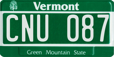 VT license plate CNU087
