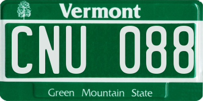 VT license plate CNU088