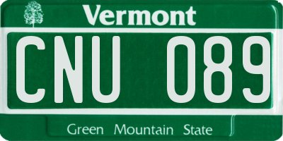 VT license plate CNU089
