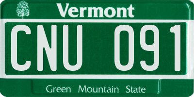 VT license plate CNU091
