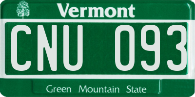 VT license plate CNU093