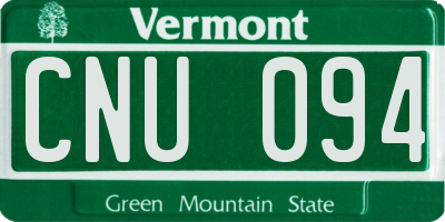 VT license plate CNU094