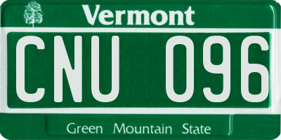 VT license plate CNU096