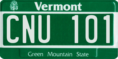 VT license plate CNU101