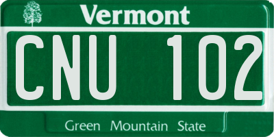 VT license plate CNU102