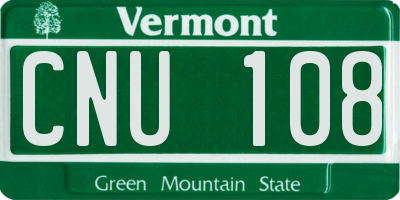 VT license plate CNU108