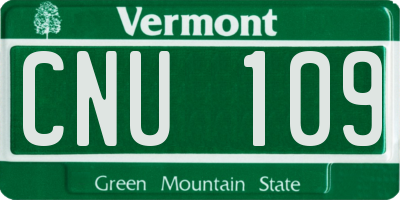 VT license plate CNU109