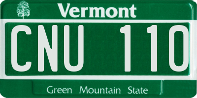 VT license plate CNU110