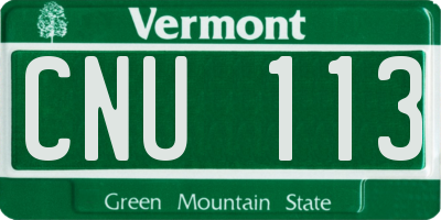 VT license plate CNU113