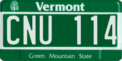 VT license plate CNU114