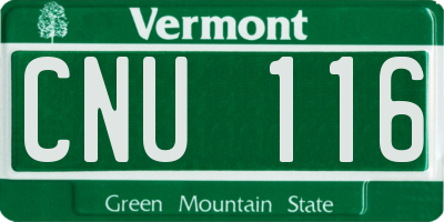VT license plate CNU116