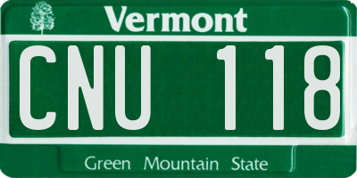 VT license plate CNU118