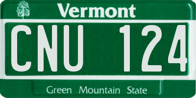 VT license plate CNU124
