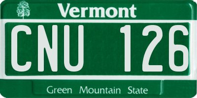 VT license plate CNU126