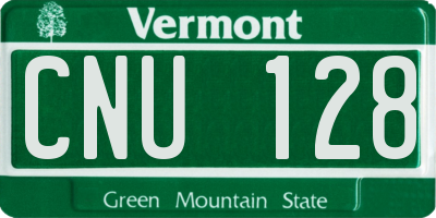 VT license plate CNU128