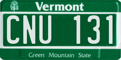 VT license plate CNU131