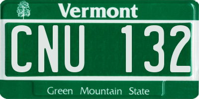 VT license plate CNU132