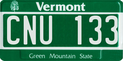 VT license plate CNU133