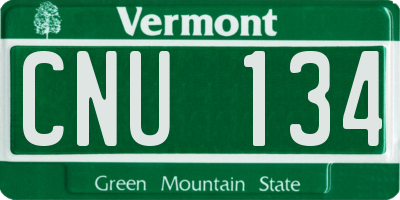 VT license plate CNU134