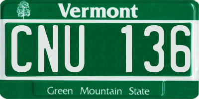 VT license plate CNU136
