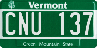 VT license plate CNU137