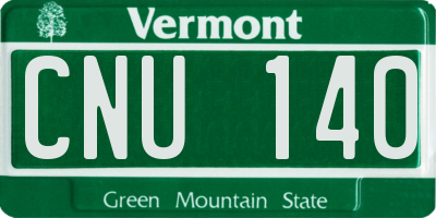 VT license plate CNU140