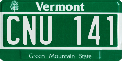 VT license plate CNU141