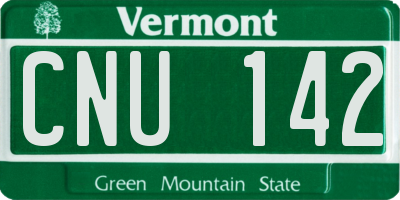 VT license plate CNU142