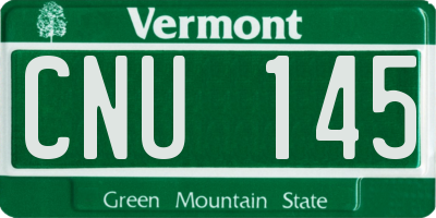 VT license plate CNU145