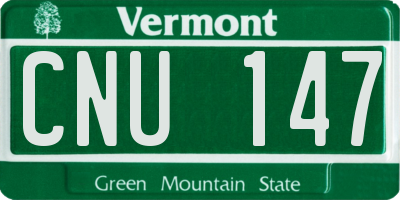 VT license plate CNU147