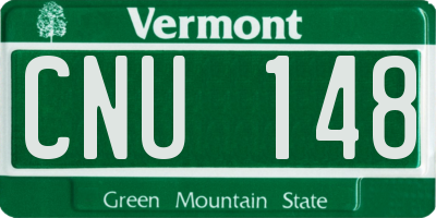 VT license plate CNU148