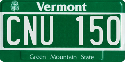 VT license plate CNU150