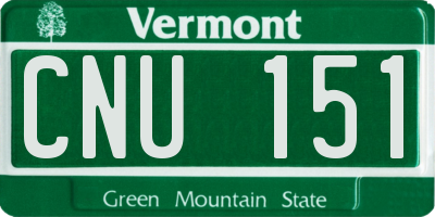 VT license plate CNU151