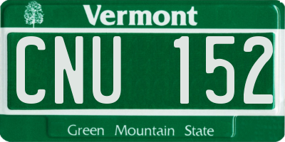 VT license plate CNU152