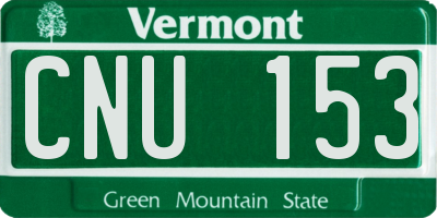VT license plate CNU153